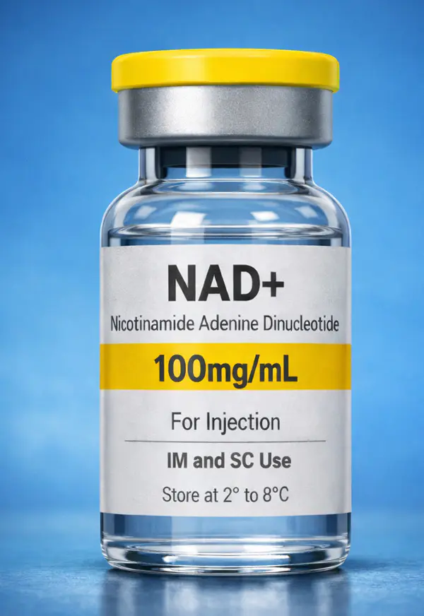 NAD+ nicotinamide adenine dinucleotide injection vial used in wellness therapy programs at Refresh - Aesthetics & Wellness
