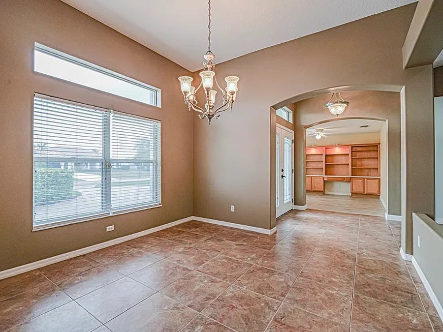 Foyer with dining room and office on either side