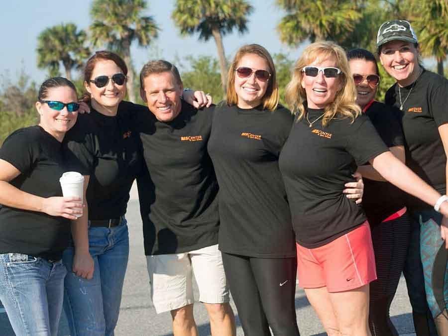 Dr. Shafers team celebrating after the finish of the walk