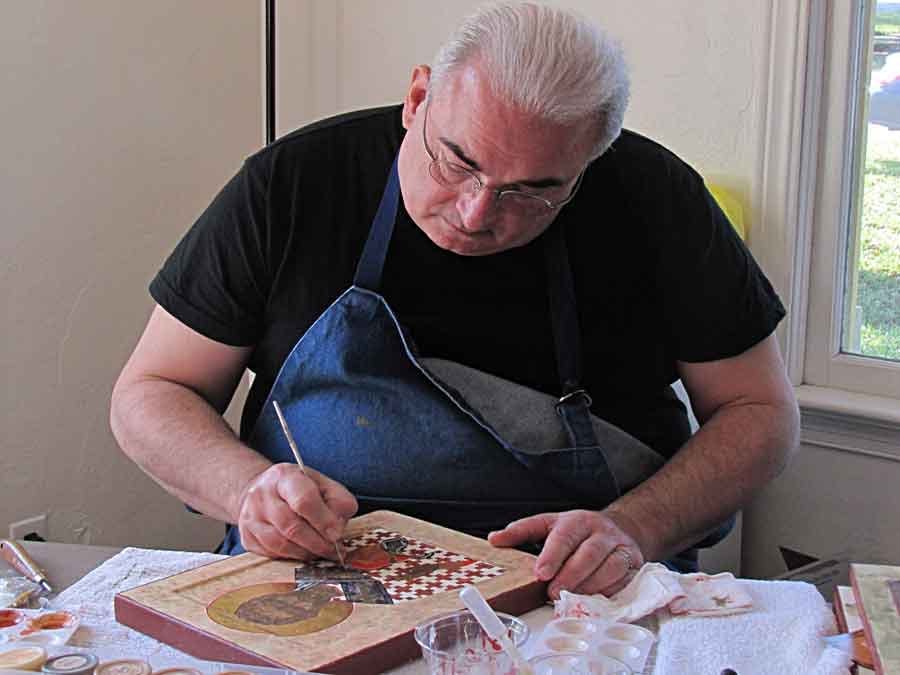 Center for Spiritual Care Vero Beach Florida man doing painting