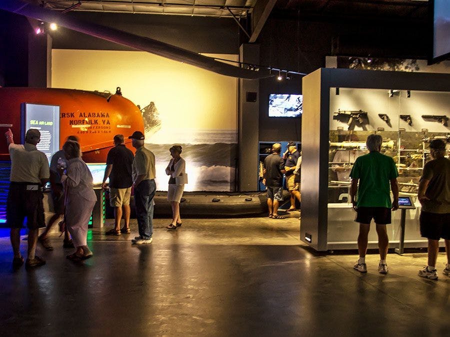 People entering museum