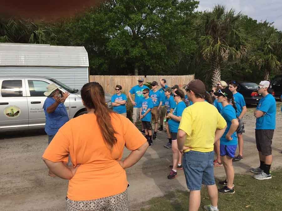 Joel speaking to volunteer group