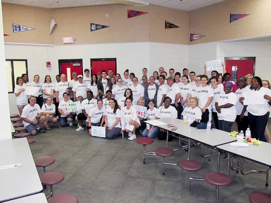 Volunteers posing for photo