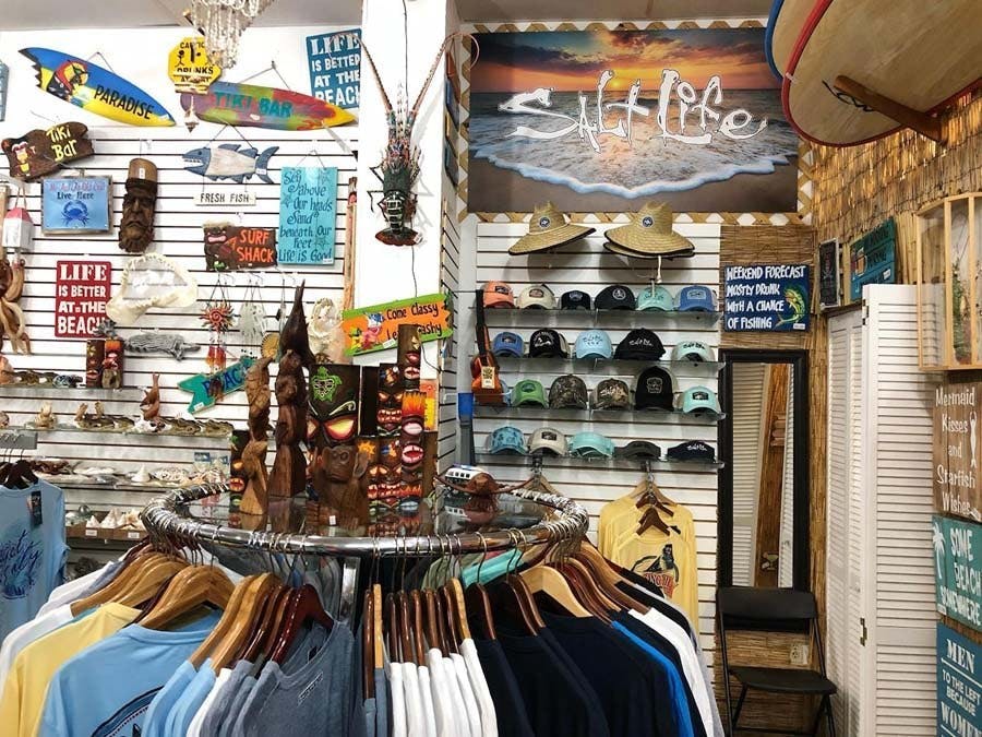  Display of SaltLife merchandise, souvenirs and clothing	