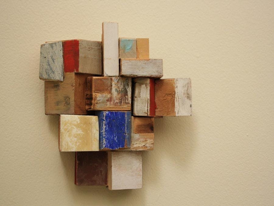 wood sculpture on wall