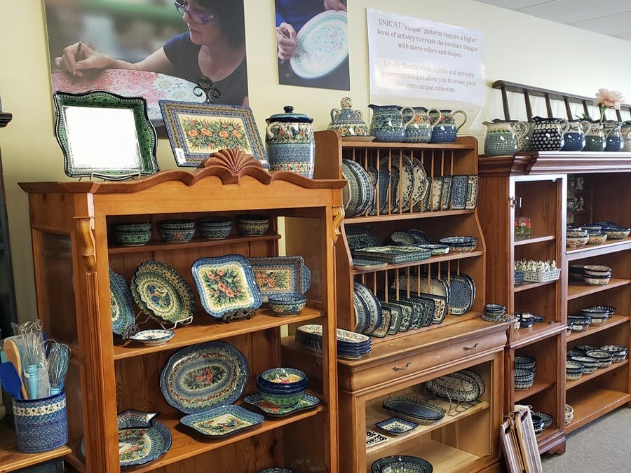 Rack display against wall