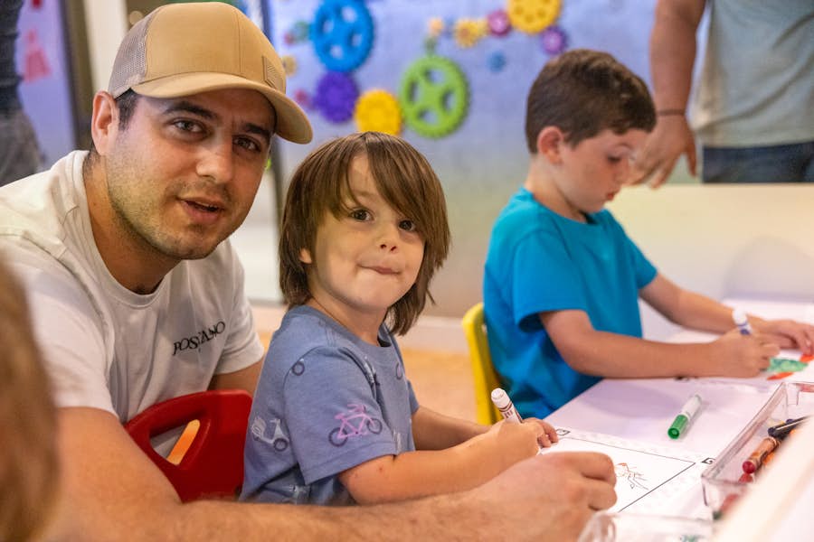 Family artmaking activities in the Museum Studios